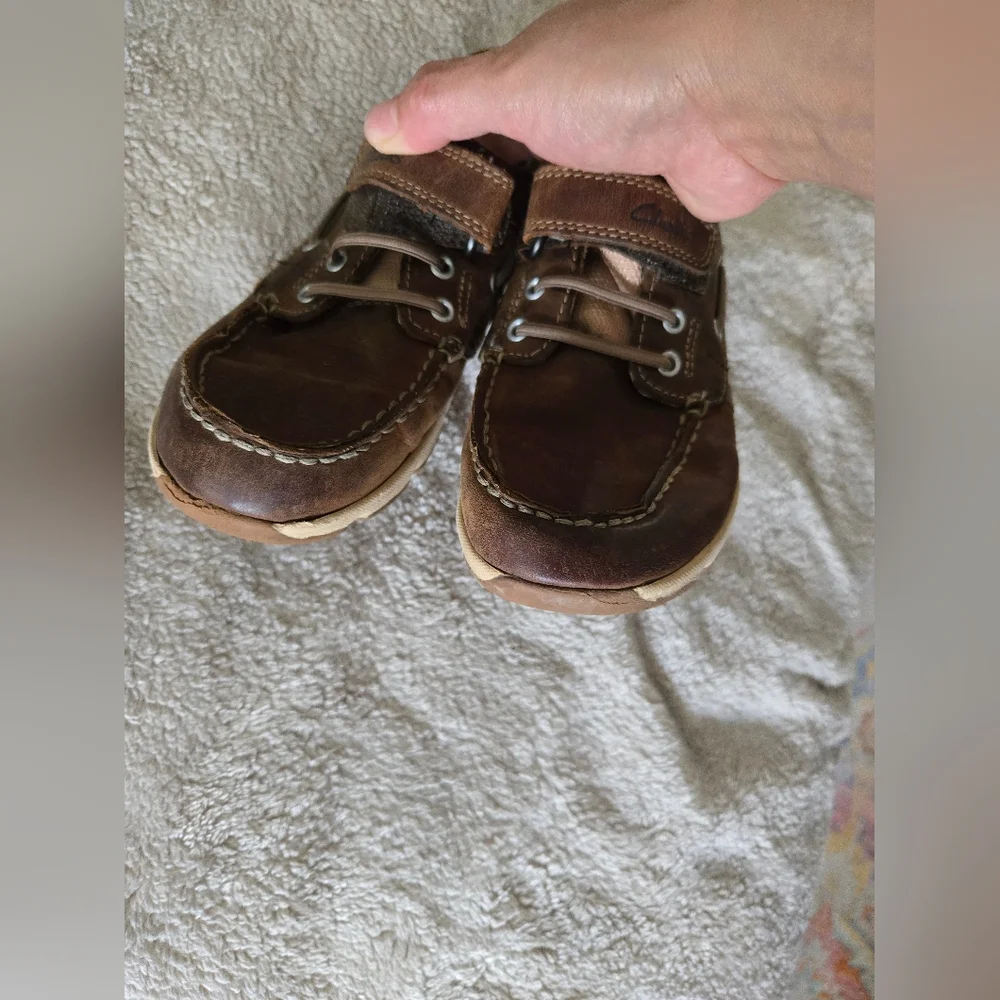Clarks Boys Brown Leather Loafers 13